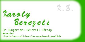 karoly berczeli business card